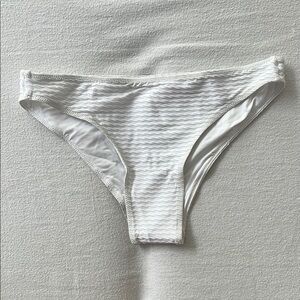 White Textured Bikini Bottom
